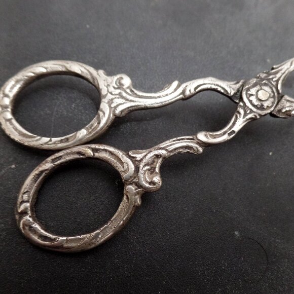 Vintage 800 Silver Serving Scissor Tong Pastry Server - Picture 10 of 15